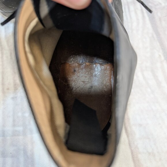 Vintage Black Leather Lace-Up Ankle Boots US Size 8.5/9 - Picture 6 of 12